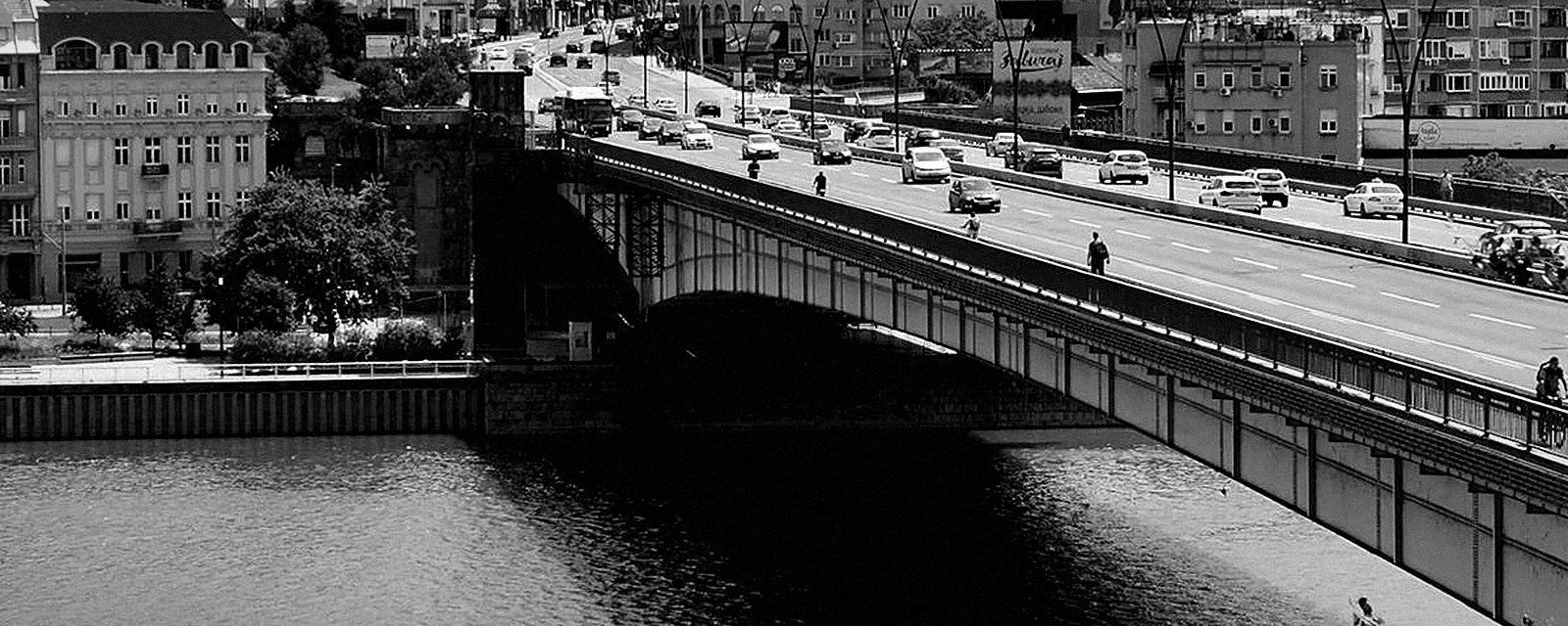 Branko's Bridge and central Belgrade